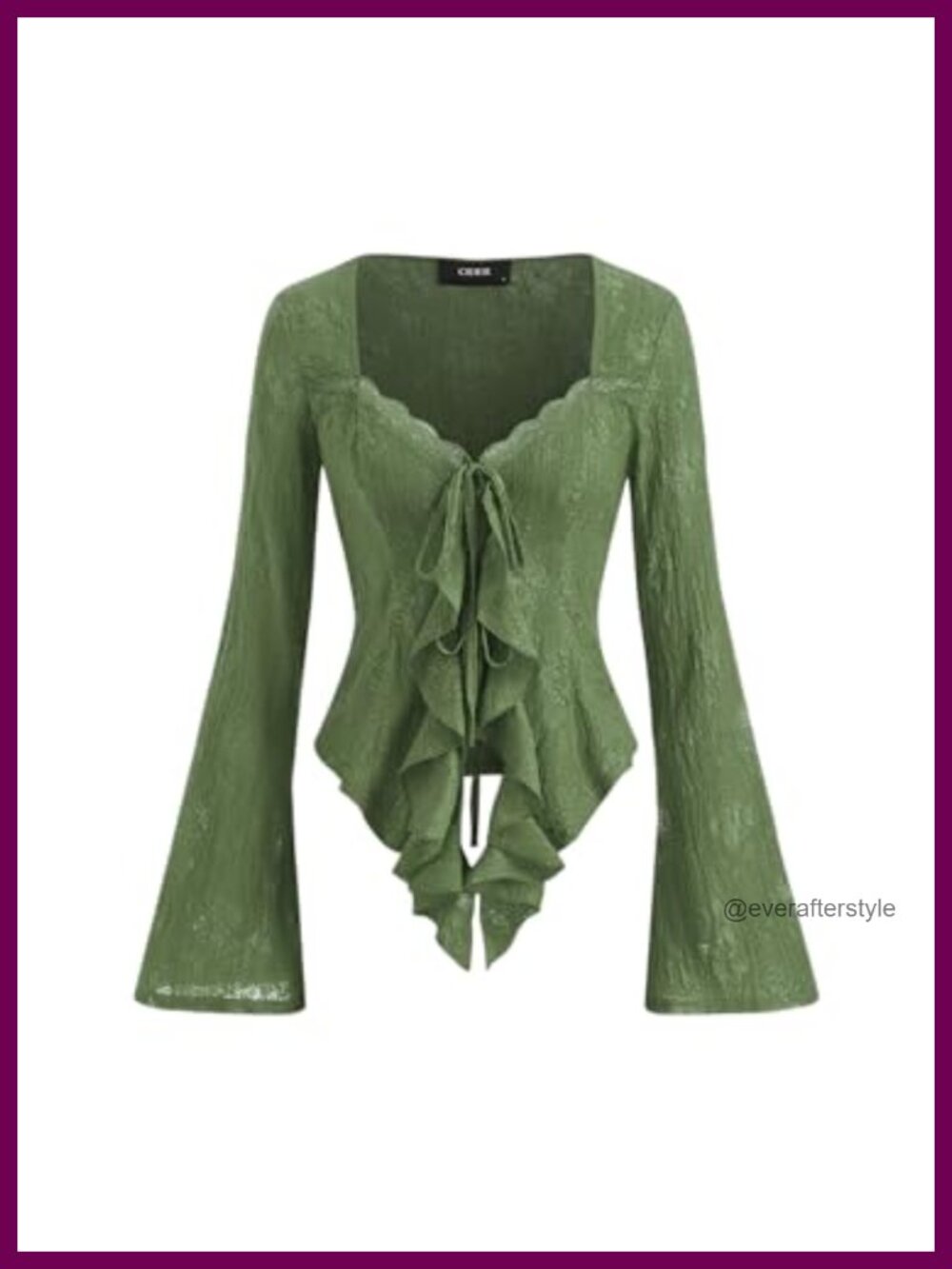 Mesh Lace Long Sleeve Tie Front Top Y2K Going Out Blouse